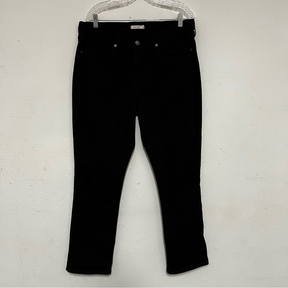 Levis Black Tab Jeans Classic Straight Womens Plus Stretch Denim Sz 16 - Picture 1 of 8
